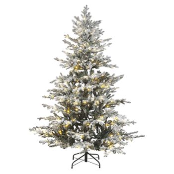 Árbol De Navidad Blanco Verde 180 Cm Sintético Nieve Preiluminado Ramas Brisco - Blanco