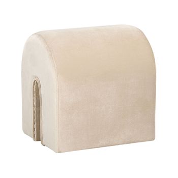 Puf De Terciopelo Beige 35 X 42 Cm Otomana Forma De U Moderno Sala De Estar Modoc - Beige