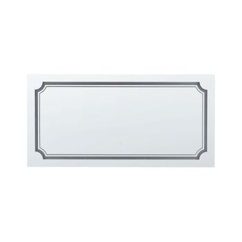 Espejo De Pared Led De Vidrio Plateado 120 X 60 Cm Maquillaje Arromachnes - Plateado