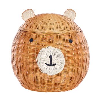 Cesta De Ratán Natural Beige 43 Cm Oso Habitación Infantil Himba - Natural