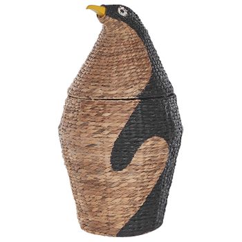 Cesta De Jacinto De Agua Natural Beige Negro 68 Cm Pingüino Infantil Hadzabe - Natural