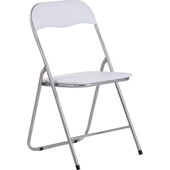 Clp Silla Plegable Felix Simil Cuero Blanco/plateado 45x45x78 Cm