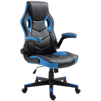 Clp Silla Gamer Omis En Simil Cuero Negro/azul 65x71x Cm