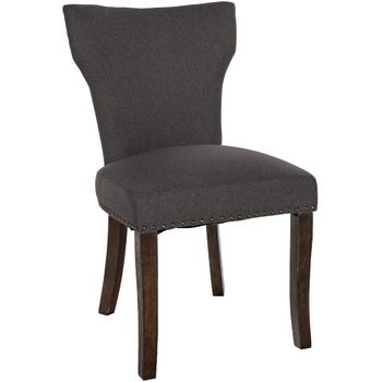 Clp Silla De Comedor Zadar En Tela Gris Oscuro 59x52x90 Cm