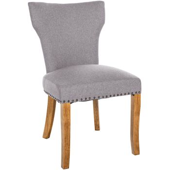 Clp Silla De Comedor Zadar En Tela Gris 59x52x90 Cm