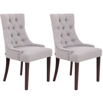 Clp Set De 2 Sillas De Comedor Aberdeen Tela Gris 58x55x92 Cm