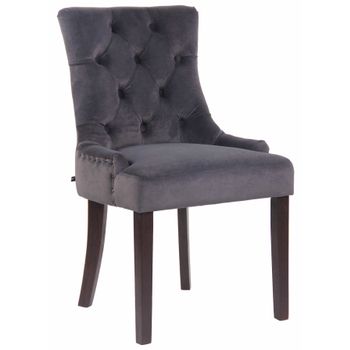 Clp Silla De Comedor Aberdeen En Terciopelo Gris Oscuro 58x55x92 Cm