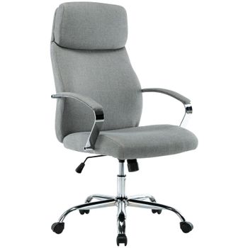 Clp Silla De Oficina Faro Xl En Simil Cuero O Tela Gris 69x64x Cm