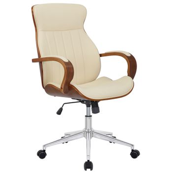 Clp Silla De Oficina Melilla Simil Cuero Nogal/crema 68x63x100 Cm