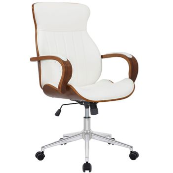 Clp Silla De Oficina Melilla Simil Cuero Nogal/blanco 68x63x100 Cm