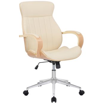 Clp Silla De Oficina Melilla Simil Cuero Natural/crema 68x63x100 Cm