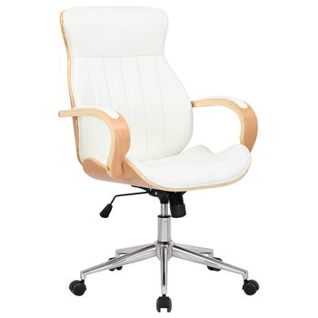 Clp Silla De Oficina Melilla Simil Cuero Natural/blanco 68x63x100 Cm