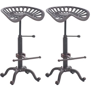 Clp Set De 2 Taburetes De Bar Butch Metal Bronce 34x44x56 Cm