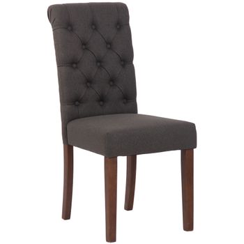 Clp Silla De Comedor Lisburn Tela Gris Oscuro 63x45x98 Cm