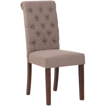 Clp Silla De Comedor Lisburn Tela Gris Topo 63x45x98 Cm