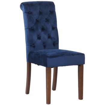 Clp Silla De Comedor Lisburn Terciopelo Azul 63x45x98 Cm