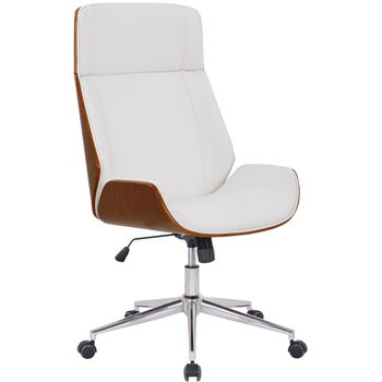 Clp Silla De Oficina Varel Simil Cuero Nogal/blanco 66x58x Cm