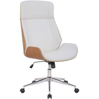 Clp Silla De Oficina Varel Simil Cuero Natural/blanco 66x58x Cm