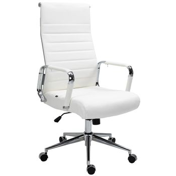 Clp Silla De Oficina Kolumbus En Cuero Original Cuero Auténtico Blanco 66x58x Cm