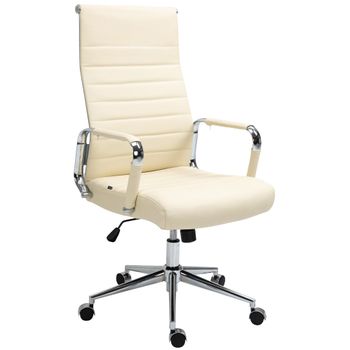 Clp Silla De Oficina Kolumbus En Cuero Original Cuero Auténtico Crema 66x58x Cm