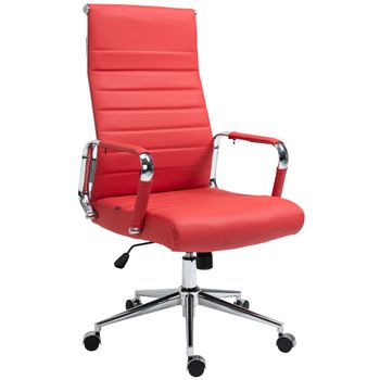 Clp Silla De Oficina Kolumbus En Cuero Original Cuero Auténtico Rojo 66x58x Cm