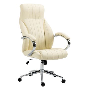 Clp Silla De Oficina Wigan En Cuero Real Cuero Auténtico Crema 76x73x Cm