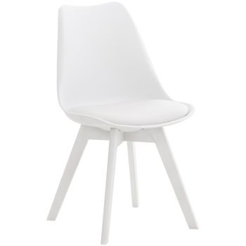 Clp Silla Linares En Estilo Nórdico Plástico Blanco/blanco 50x49x83 Cm