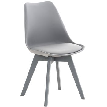 Clp Silla Linares En Estilo Nórdico Plástico Gris/gris 50x49x83 Cm