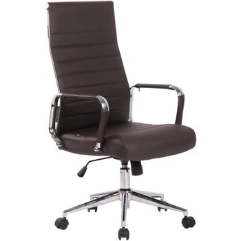 Clp Silla De Oficina Kolumbus Simil Cuero Marrón 66x58x Cm