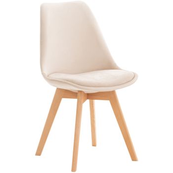 Clp Silla Linares En Estilo Nórdico Terciopelo Beige 50x49x83 Cm