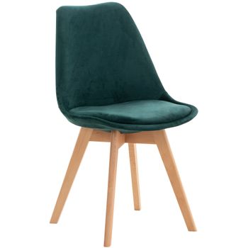 Clp Silla Linares En Estilo Nórdico Terciopelo Verde 50x49x83 Cm