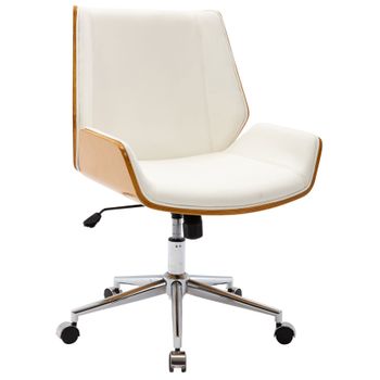 Clp Silla De Oficina Zwolle Simil Cuero Natural/blanco 65x60x Cm