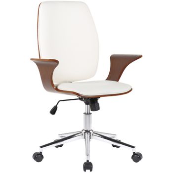 Clp Silla De Oficina Burbank Simil Cuero Nogal/blanco 68x67x Cm