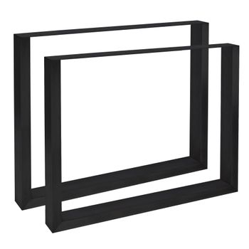 Clp Set De 2 Soportes Velden Cuadrados Para Mesas Metal Negro 70x8x72 Cm