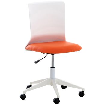 Clp Silla De Oficina Apolda Simil Cuero Naranja 61x61x92 Cm