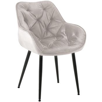 Clp Silla Tanna En Terciopelo Gris 62x58x83 Cm