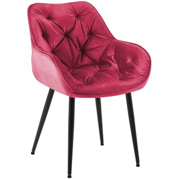 Clp Silla Tanna En Terciopelo Rojo 62x58x83 Cm