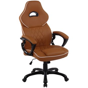 Clp Silla De Oficina Big Xxx Simil Cuero Marrón Claro 72x66x114 Cm