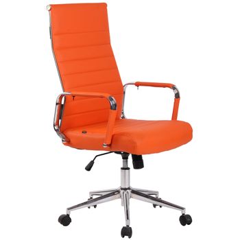 Clp Silla De Oficina Kolumbus Simil Cuero Naranja 66x58x105 Cm