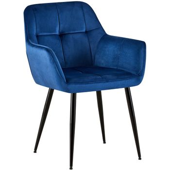 Clp Silla De Salón Emia En Terciopelo Azul 61x56.5x84 Cm