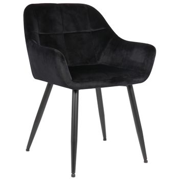 Clp Silla De Salón Emia En Terciopelo Negro 61x56.5x84 Cm