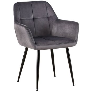 Clp Silla De Salón Emia En Terciopelo Gris 61x56.5x84 Cm