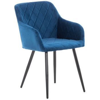 Clp Silla De Comedor Shila Terciopelo Azul 44x47x84 Cm