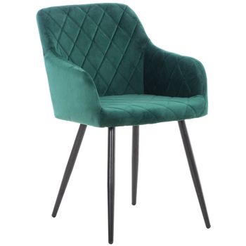 Clp Silla De Comedor Shila Terciopelo Verde 44x47x84 Cm