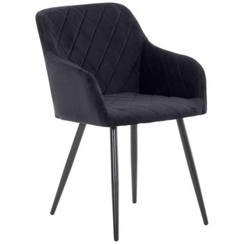 Clp Silla De Comedor Shila Terciopelo Negro 44x47x84 Cm