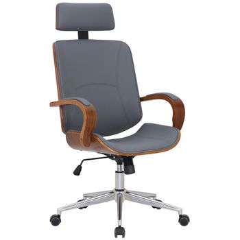 Clp Silla De Oficina Dayton Simil Cuero Nogal/gris 70x70x Cm