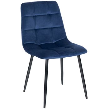 Clp Silla De Comedor Tilde Terciopelo Azul 52x45x88 Cm