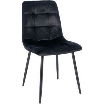 Clp Silla De Comedor Tilde Terciopelo Negro 54x45x83 Cm