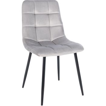 Clp Silla De Comedor Tilde Terciopelo Gris 52x45x88 Cm