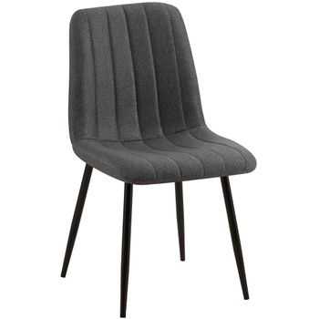 Clp Silla De Comedor Dijon Tela Gris Oscuro 53x45x88 Cm